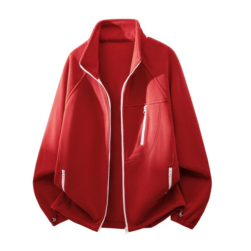 Herren Fleecejacke mit hohem Stehkragen, mehreren Reißverschlusstaschen und ergonomischem Raglan‑Schnitt Nord Taschen