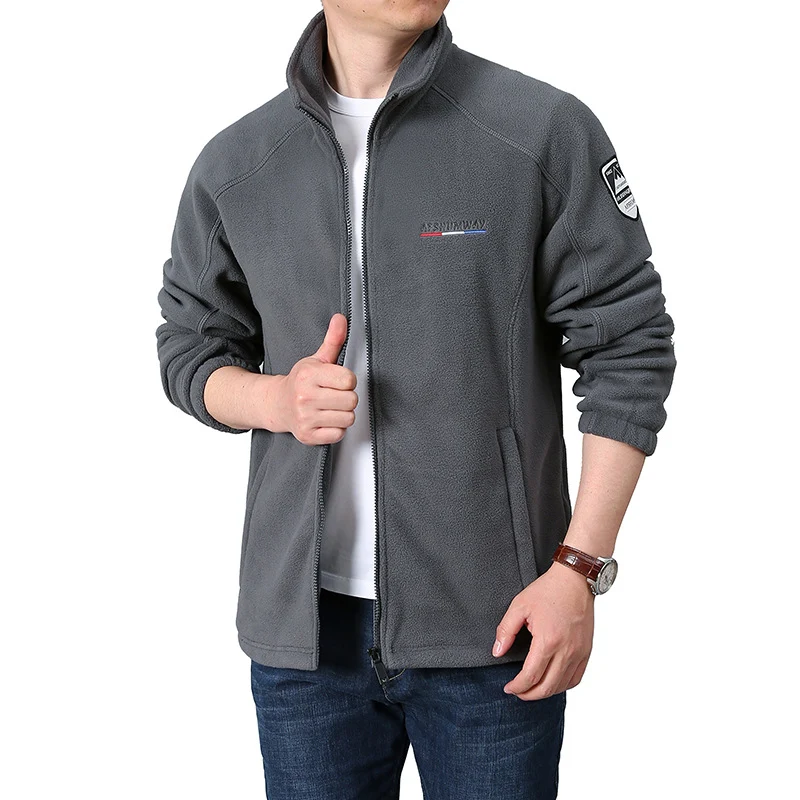 Herren Fleece-Outdoorjacke mit Stehkragen und durchgehendem Reißverschluss Nord Taschen