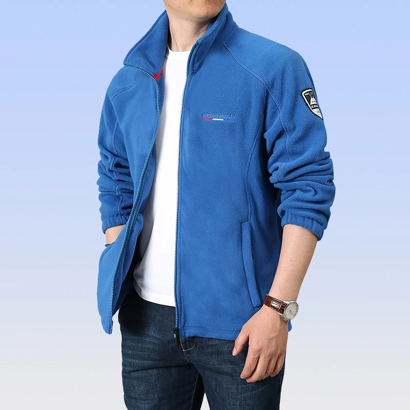 Herren Fleece-Outdoorjacke mit Stehkragen und durchgehendem Reißverschluss Nord Taschen