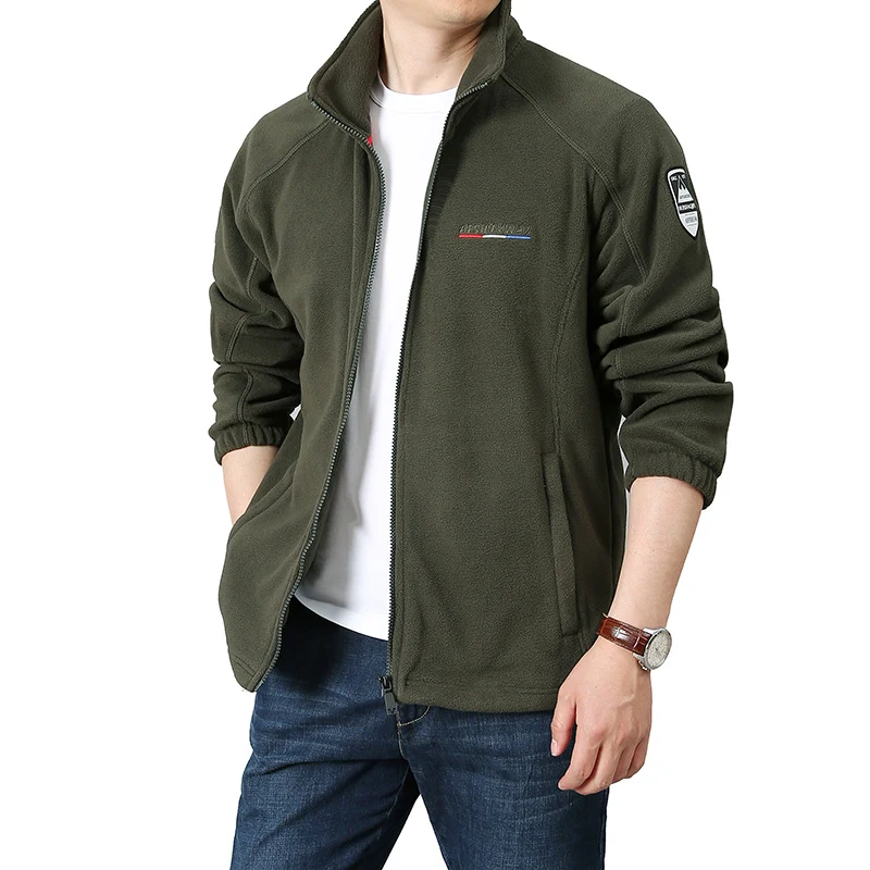 Herren Fleece-Outdoorjacke mit Stehkragen und durchgehendem Reißverschluss Nord Taschen