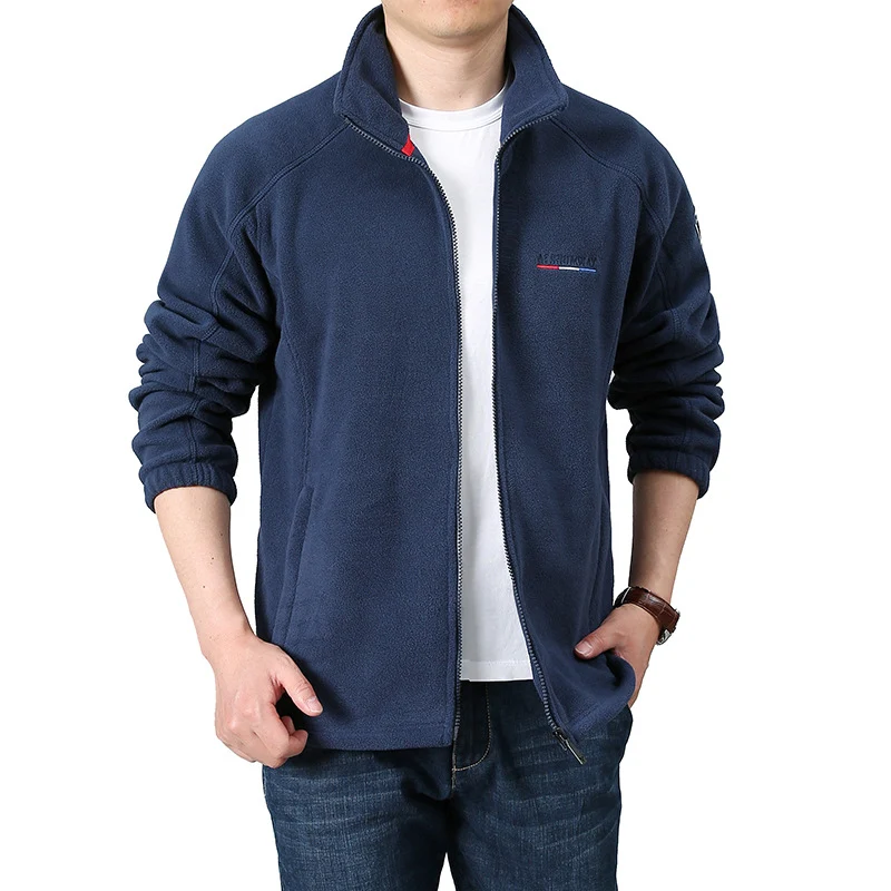Herren Fleece-Outdoorjacke mit Stehkragen und durchgehendem Reißverschluss Nord Taschen