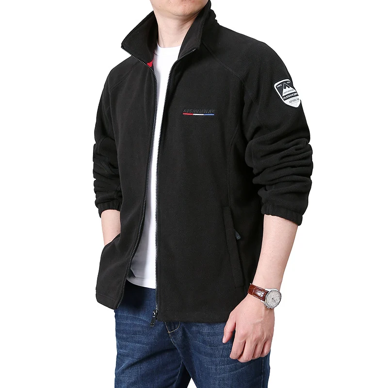 Herren Fleece-Outdoorjacke mit Stehkragen und durchgehendem Reißverschluss Nord Taschen