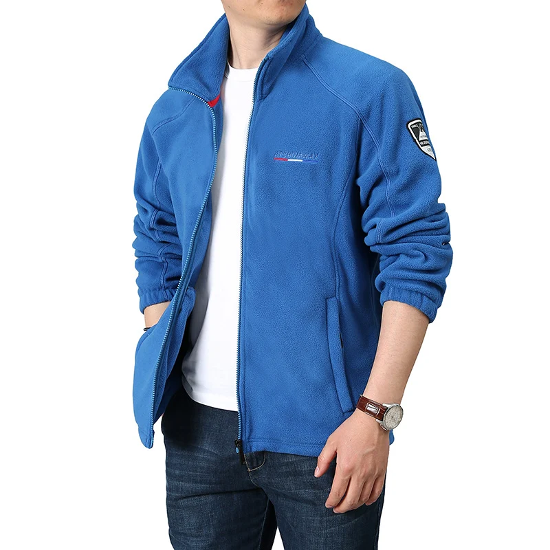 Herren Fleece-Outdoorjacke mit Stehkragen und durchgehendem Reißverschluss Nord Taschen
