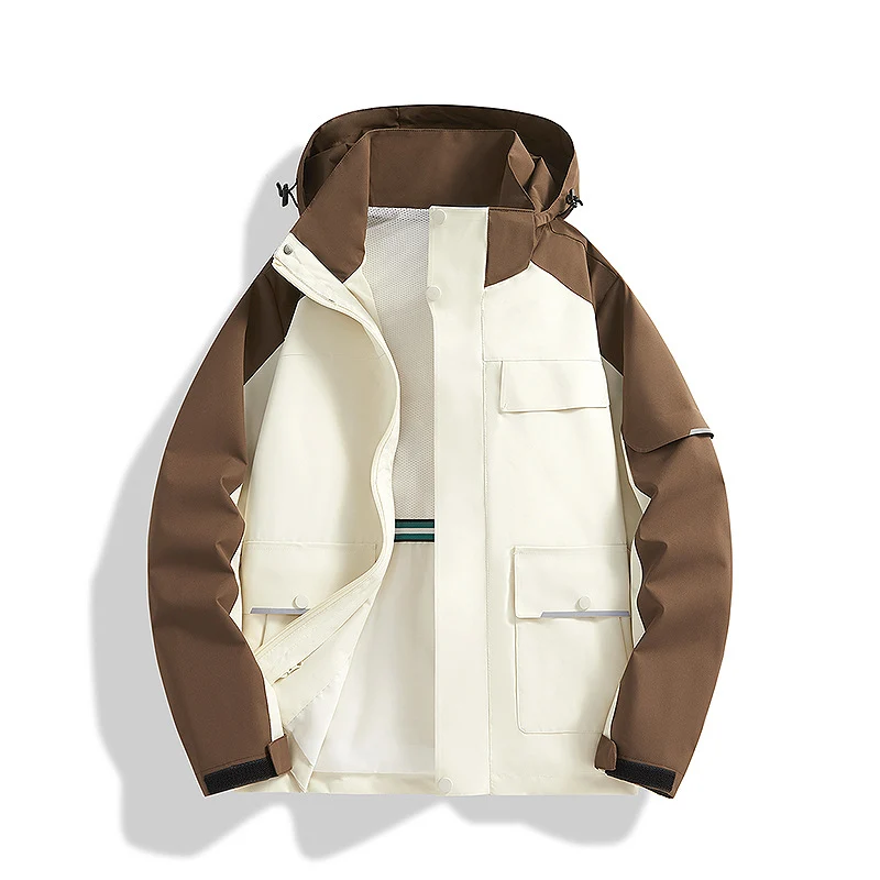 Herren dreilagige Trekkingjacke mit verschweißten Nähten, Kapuze und Multifunktionstaschen Nord Taschen