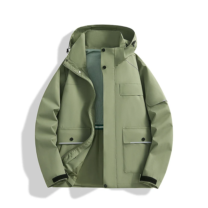 Herren dreilagige Trekkingjacke mit verschweißten Nähten, Kapuze und Multifunktionstaschen Nord Taschen