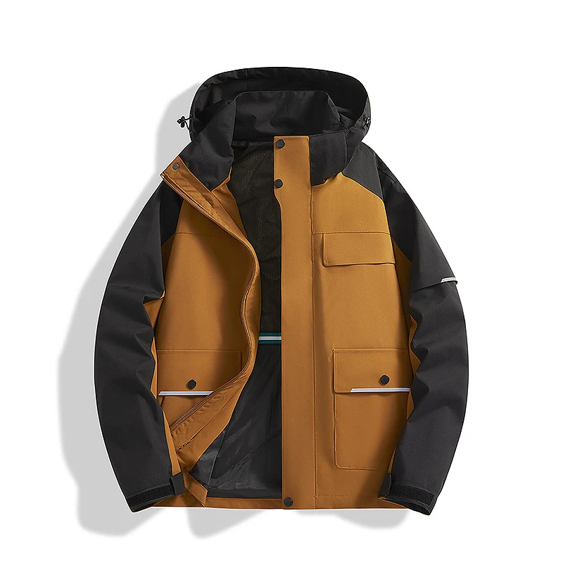 Herren dreilagige Trekkingjacke mit verschweißten Nähten, Kapuze und Multifunktionstaschen Nord Taschen