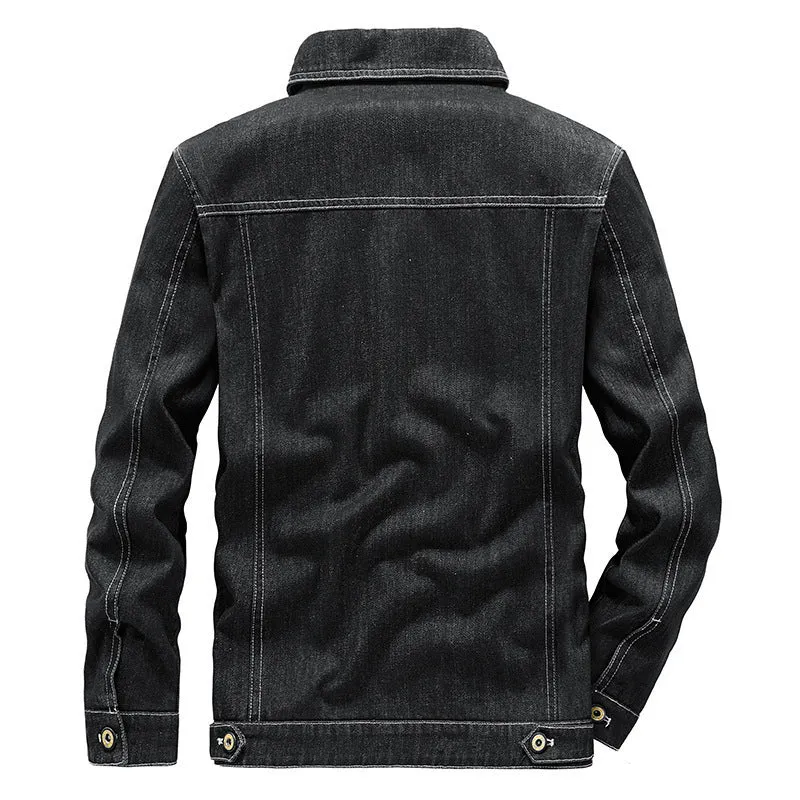 Herren Robuste Denim-Workerjacke mit Netzfutter Nord Taschen