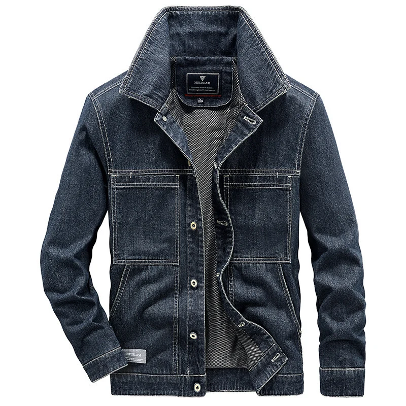 Herren Robuste Denim-Workerjacke mit Netzfutter Nord Taschen