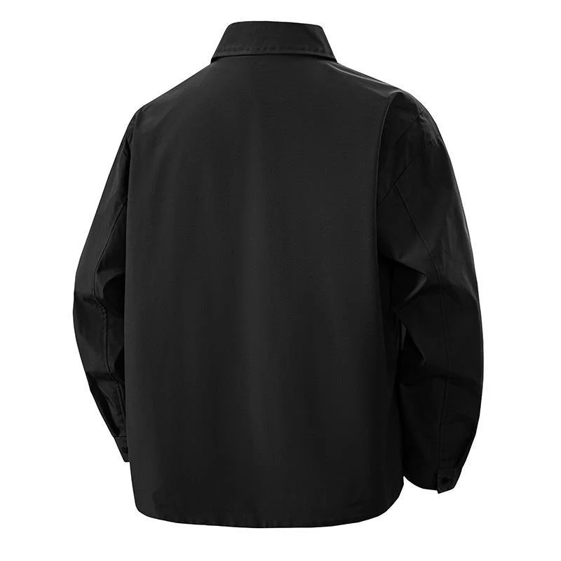 Herren Overshirt-Coachjacke im Urban-Utility-Stil mit Druckknopfleiste und schräger Reißverschlusstasche Nord Taschen