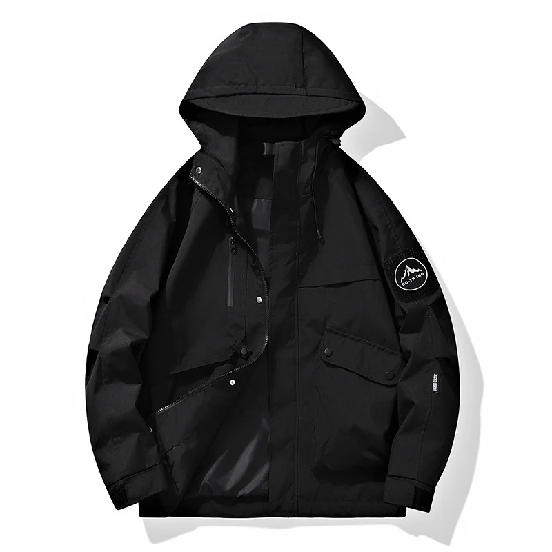 Herren Modularer Regen- und Windparka mit verschweißten Nähten, verdeckten Reißverschlüssen und Utility-Taschen Nord Taschen