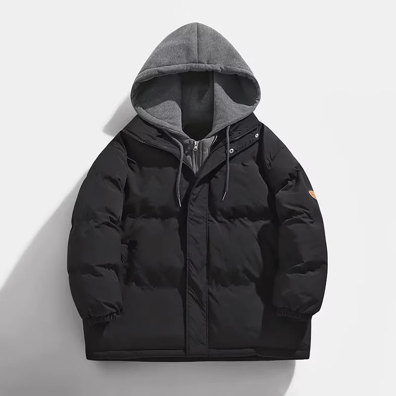 Herren Gepolsterte Winter-Steppjacke mit zweilagiger Kapuze und elastischen Bündchen Nord Taschen