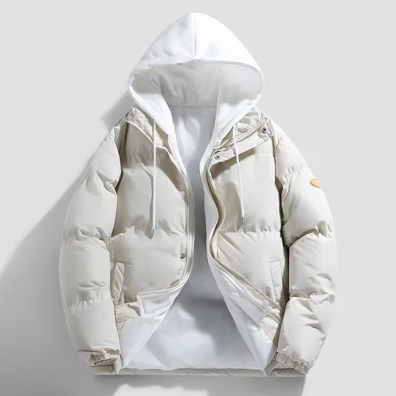Herren Gepolsterte Winter-Steppjacke mit zweilagiger Kapuze und elastischen Bündchen Nord Taschen