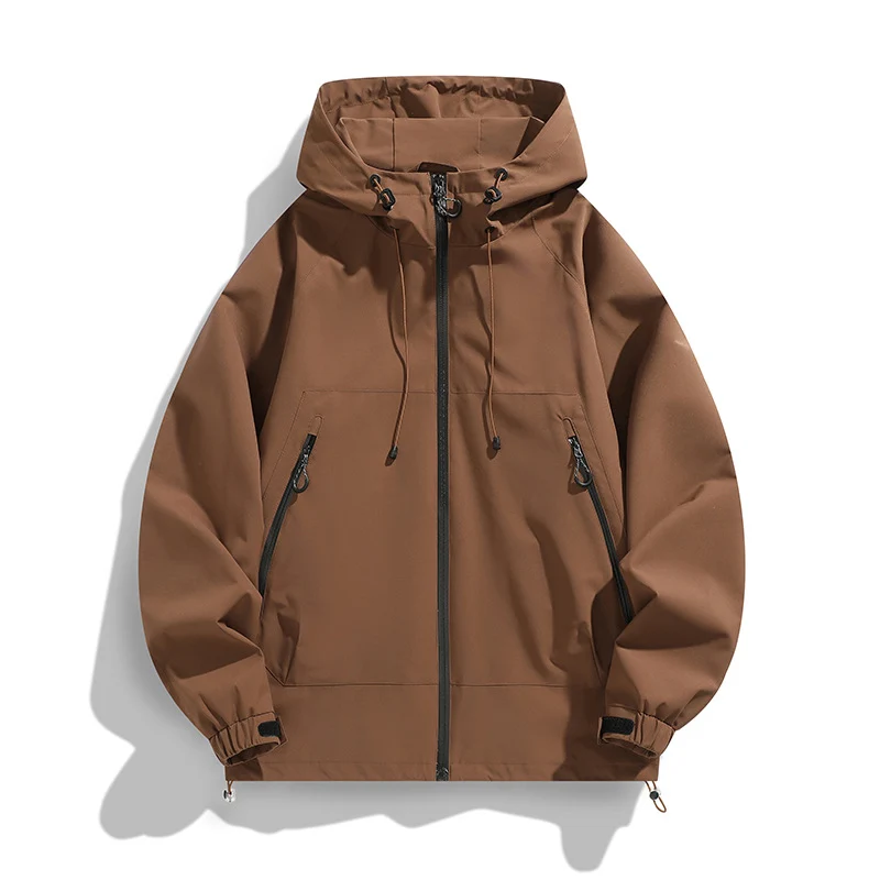 Herren Technische Wind- und Wasserabweisende Kapuzenjacke mit verstellbarem Saum Nord Taschen