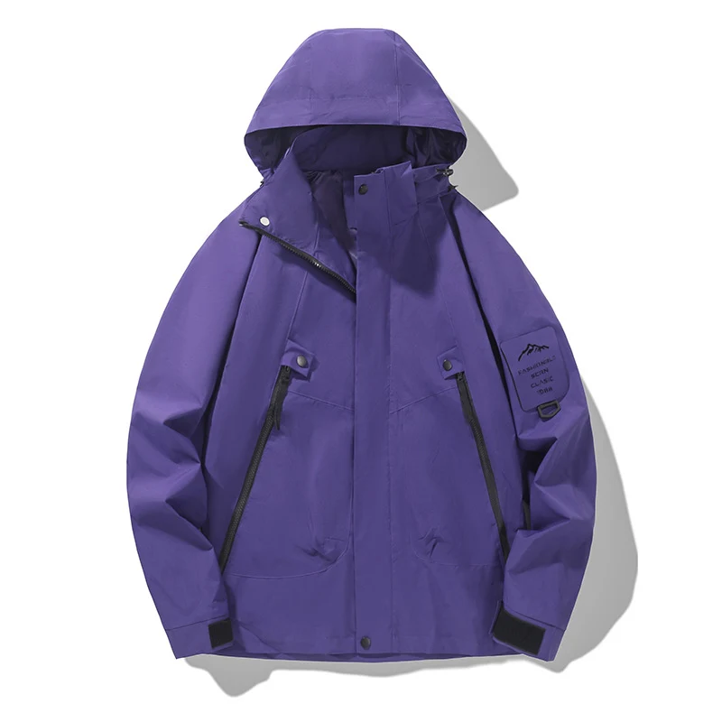 Herren Technische Kapuzen-Utility-Jacke mit verdeckter Frontblende, Reißverschluss-Taschen und Ärmeltasche Nord Taschen