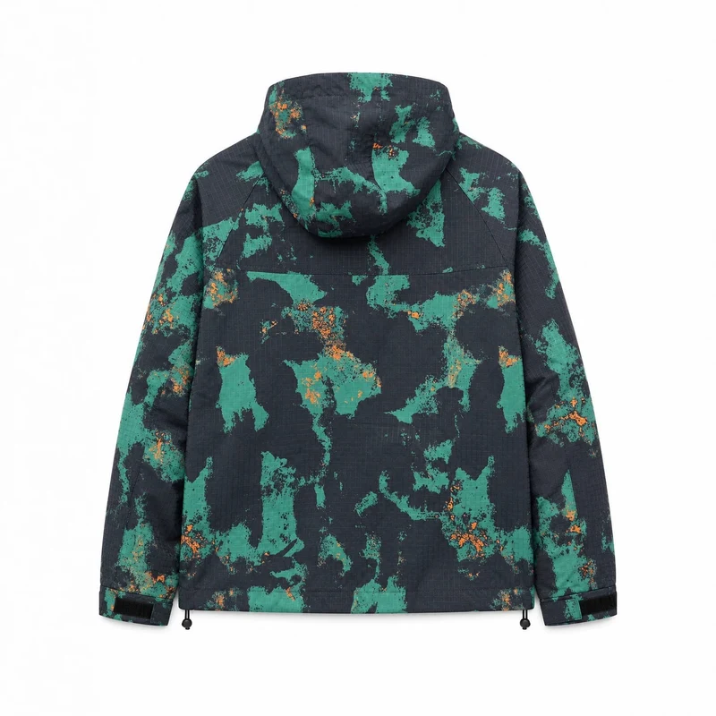 Herren Technische Camouflage-Outdoorjacke mit Kapuze, Ripstop und Multifunktionstaschen Nord Taschen