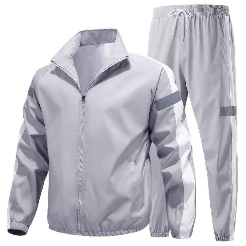 Herren Sportliches Trainingsanzug-Set mit Reißverschlussjacke, Jogginghose und reflektierenden Einsätzen Nord Taschen