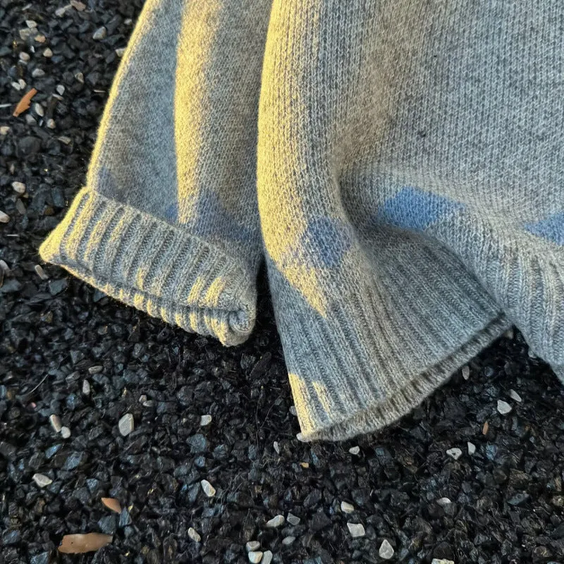 Unisex Grobgestrickte Norweger-Cardigan mit Rundhals, durchgehendem Reißverschluss und Jacquard‑Yoke Nord Taschen