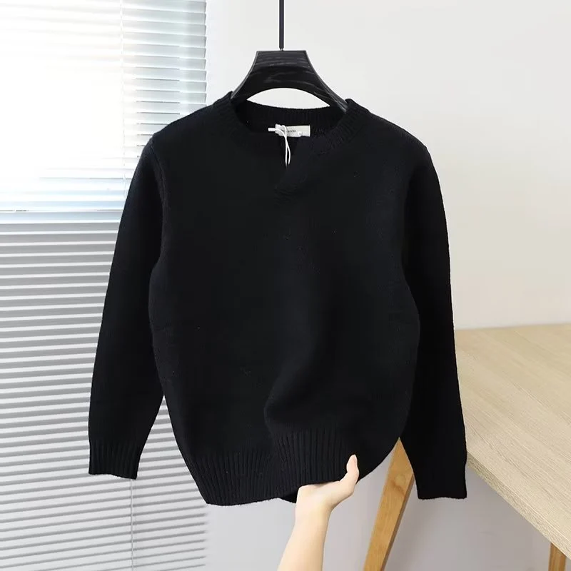 Unisex Feinstrickpullover mit Rundhalsausschnitt und Halslasche im Oversize‑Schnitt Nord Taschen