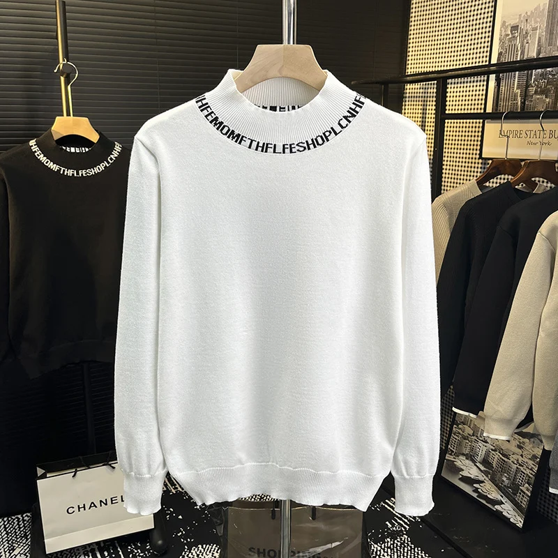Unisex Feinstrickpullover mit kurzem Stehkragen und kontrastierendem Schriftkragen Nord Taschen