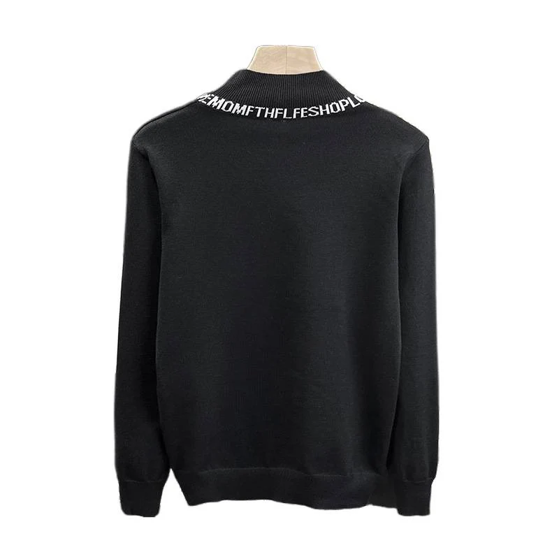Unisex Feinstrickpullover mit kurzem Stehkragen und kontrastierendem Schriftkragen Nord Taschen