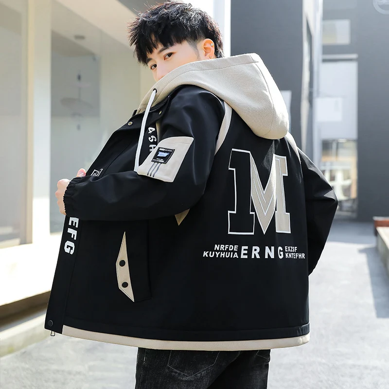 Herren Oversize-Windbreaker mit Kapuze, sportlichem Frontprint und Kontrastpanelen Nord Taschen