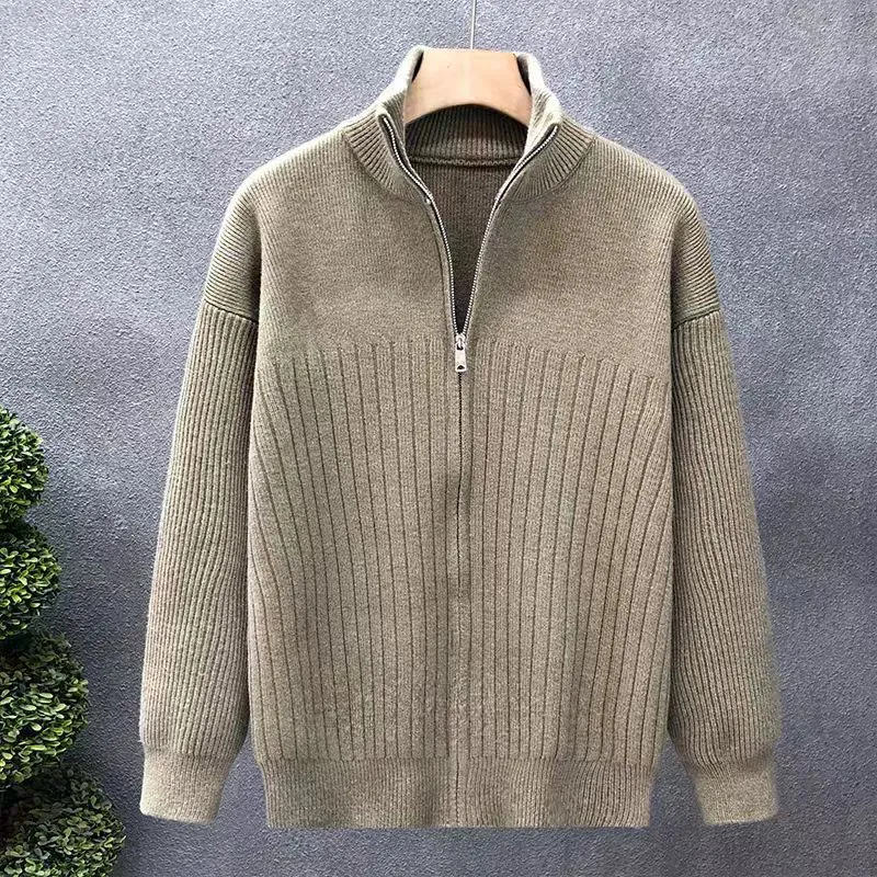Herren Oversize Feinstrick-Pullover mit halbem Reißverschluss und markanter Rippenstruktur Nord Taschen