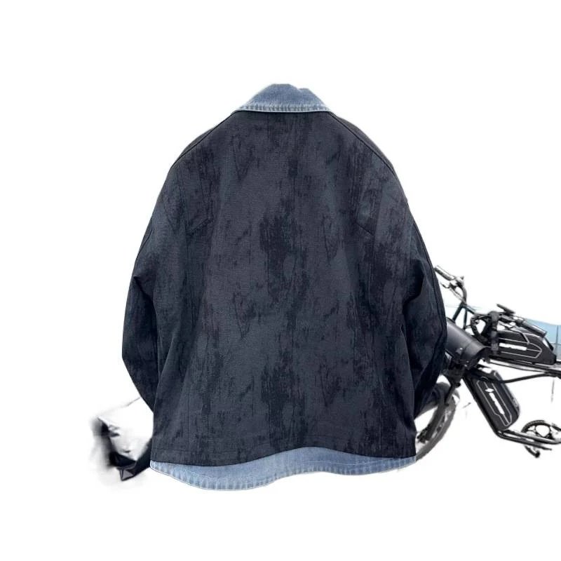 Herren Overshirt-Jacke mit Jeans-Innenblende und Reißverschluss-Brusttasche Nord Taschen