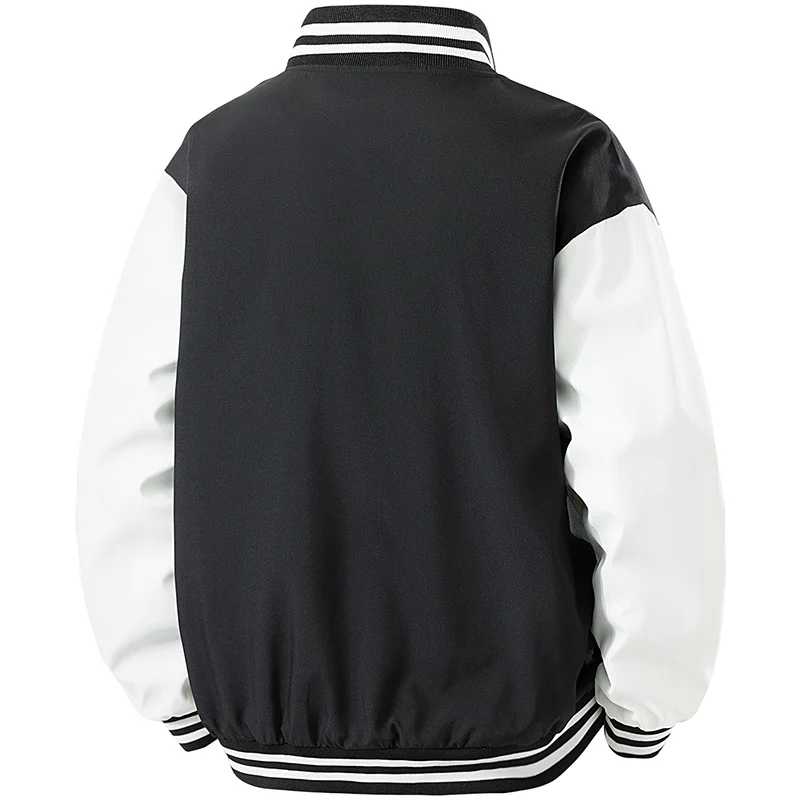 Herren College-Bomberjacke im Retro-Varsity-Design mit Druckknopffront, kontrastärmeln und gerippten Streifenbündchen Nord Taschen