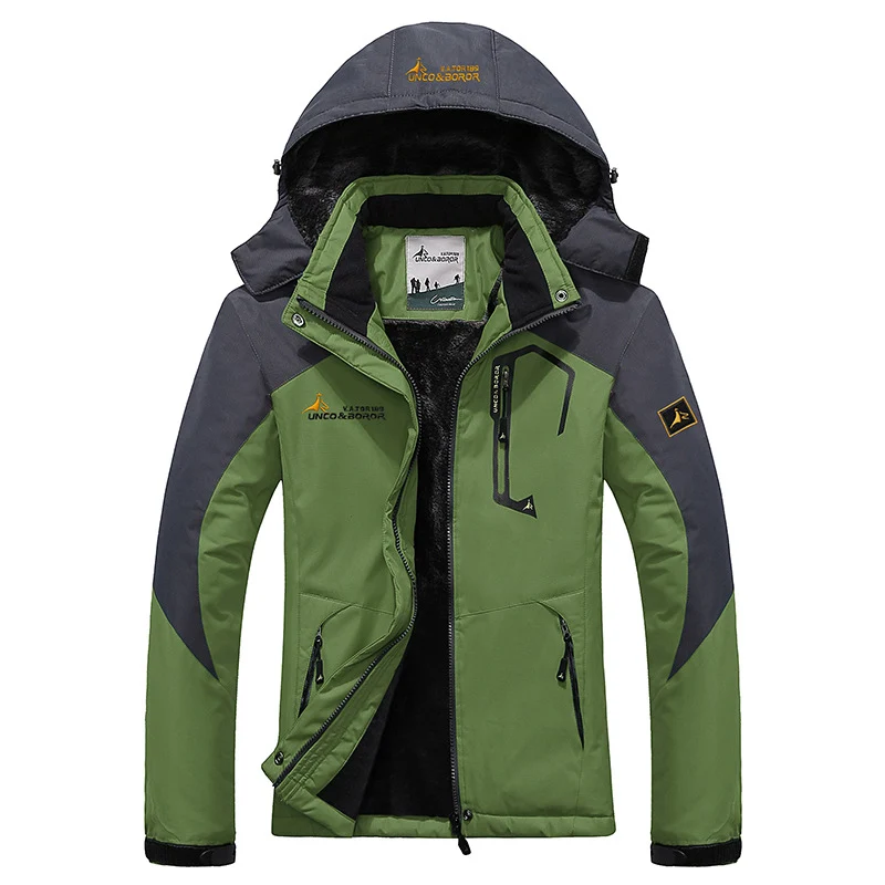 Herren dreilagige Thermo‑Trekkingjacke mit abnehmbarer Kapuze und hochflorigem Fleecefutter Nord Taschen