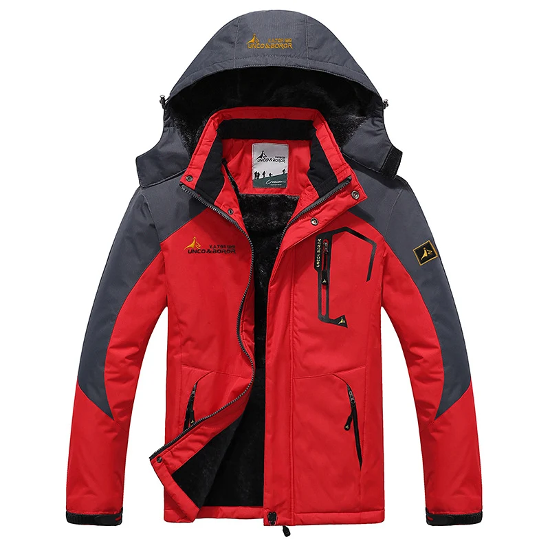 Herren dreilagige Thermo‑Trekkingjacke mit abnehmbarer Kapuze und hochflorigem Fleecefutter Nord Taschen