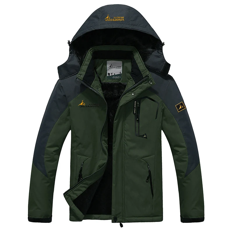 Herren dreilagige Thermo‑Trekkingjacke mit abnehmbarer Kapuze und hochflorigem Fleecefutter Nord Taschen