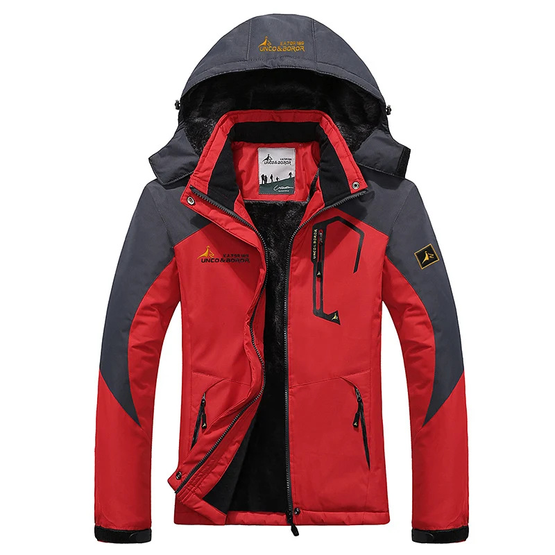 Herren dreilagige Thermo‑Trekkingjacke mit abnehmbarer Kapuze und hochflorigem Fleecefutter Nord Taschen