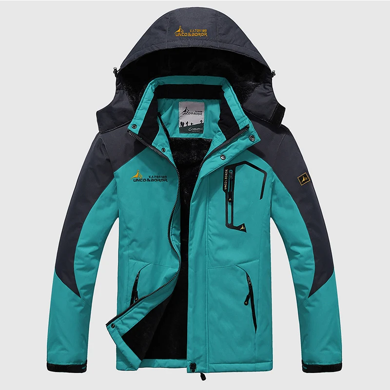 Herren dreilagige Thermo‑Trekkingjacke mit abnehmbarer Kapuze und hochflorigem Fleecefutter Nord Taschen