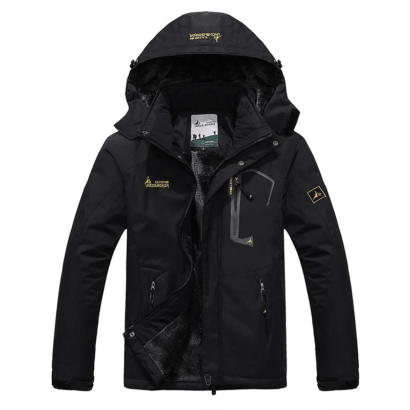 Herren dreilagige Thermo‑Trekkingjacke mit abnehmbarer Kapuze und hochflorigem Fleecefutter Nord Taschen