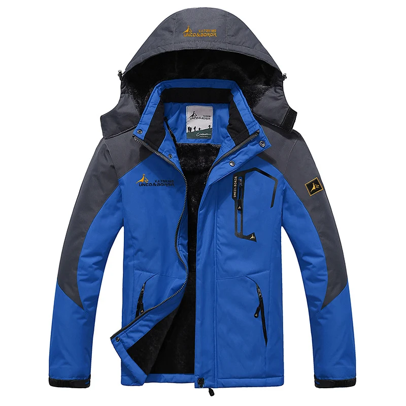 Herren dreilagige Thermo‑Trekkingjacke mit abnehmbarer Kapuze und hochflorigem Fleecefutter Nord Taschen