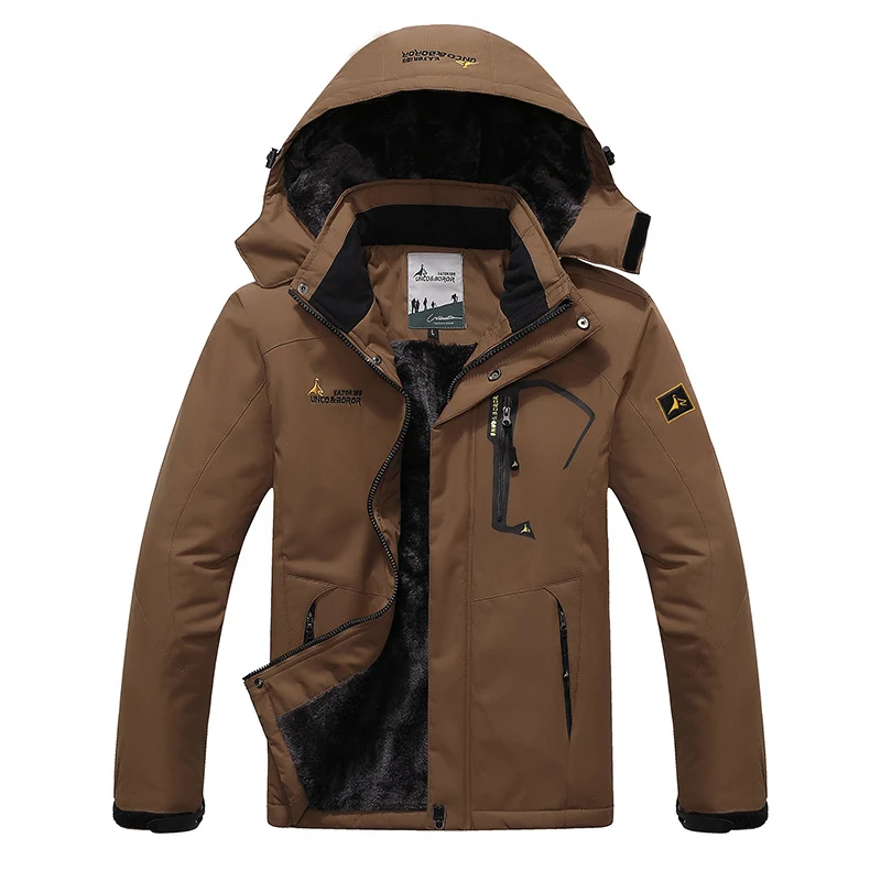 Herren dreilagige Thermo‑Trekkingjacke mit abnehmbarer Kapuze und hochflorigem Fleecefutter Nord Taschen