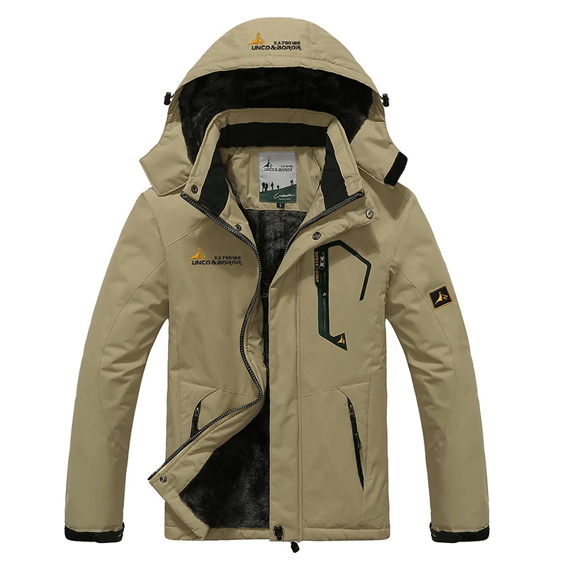 Herren dreilagige Thermo‑Trekkingjacke mit abnehmbarer Kapuze und hochflorigem Fleecefutter Nord Taschen