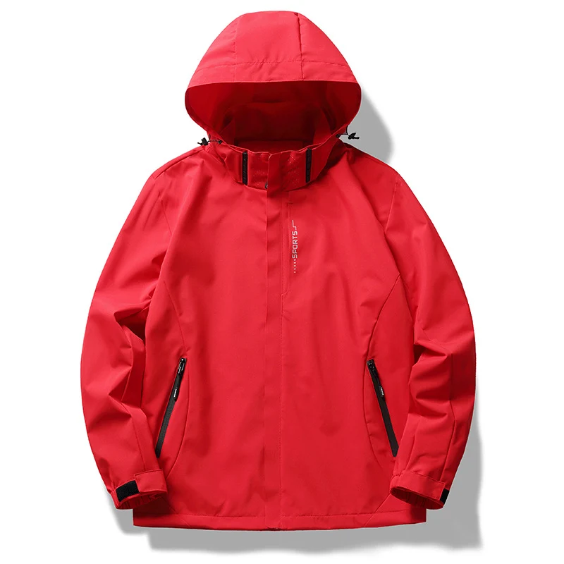 Herren Dreilagige Softshelljacke mit Kapuze, Windschutzleiste und wasserabweisenden Reißverschlüssen Nord Taschen