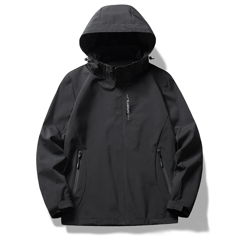Herren Dreilagige Softshelljacke mit Kapuze, Windschutzleiste und wasserabweisenden Reißverschlüssen Nord Taschen