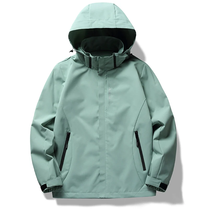 Herren Dreilagige Softshelljacke mit Kapuze, Windschutzleiste und wasserabweisenden Reißverschlüssen Nord Taschen