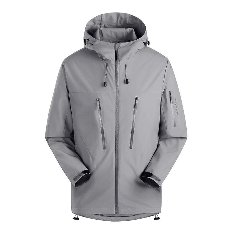 Herren Dreilagige atmungsaktive Hardshell-Outdoorjacke mit Kapuze und verschweißten Nähten Nord Taschen