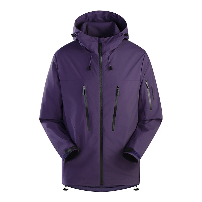 Herren Dreilagige atmungsaktive Hardshell-Outdoorjacke mit Kapuze und verschweißten Nähten Nord Taschen