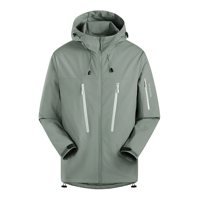 Herren Dreilagige atmungsaktive Hardshell-Outdoorjacke mit Kapuze und verschweißten Nähten Nord Taschen