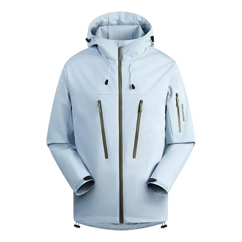 Herren Dreilagige atmungsaktive Hardshell-Outdoorjacke mit Kapuze und verschweißten Nähten Nord Taschen