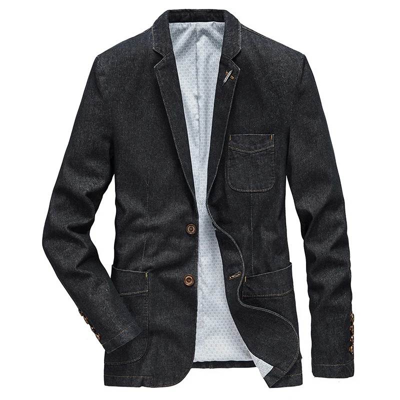 Herren Denim-Sakko mit legerer Schnittführung, aufgesetzten Taschen und feinem Innenfutter Nord Taschen