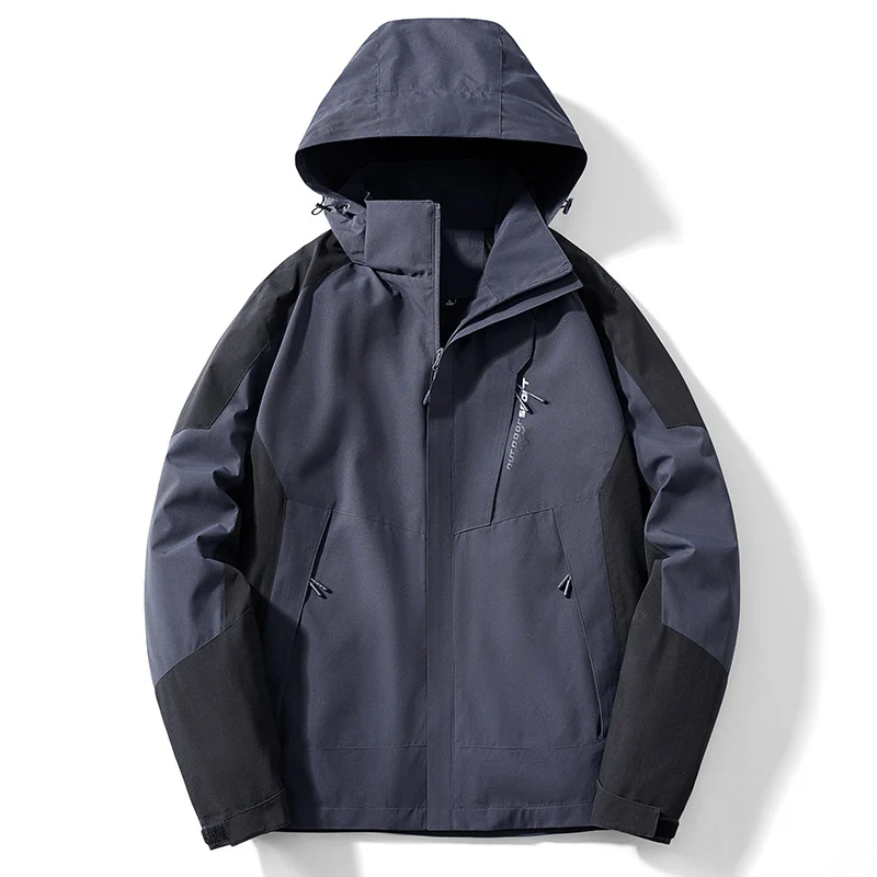 Herren Colorblock Softshell-Trekkerjacke mit Kapuze, verdeckten Reißverschlüssen und seitlichen Eingrifftaschen Nord Taschen