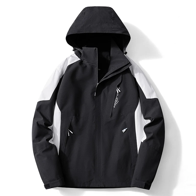 Herren Colorblock Softshell-Trekkerjacke mit Kapuze, verdeckten Reißverschlüssen und seitlichen Eingrifftaschen Nord Taschen