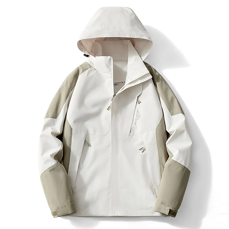 Herren Colorblock Softshell-Trekkerjacke mit Kapuze, verdeckten Reißverschlüssen und seitlichen Eingrifftaschen Nord Taschen