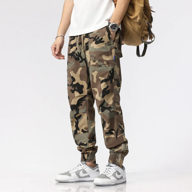 Herren Cargohose im Jogger-Stil mit Camouflage, elastischen Bündchen und Multifachtaschen Nord Taschen