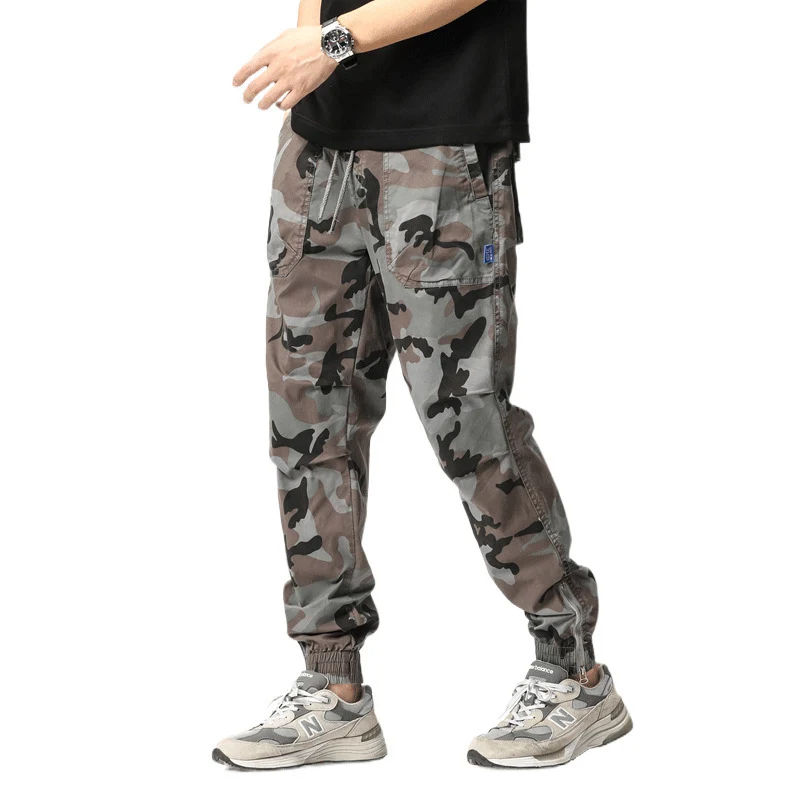 Herren Cargohose im Jogger-Stil mit Camouflage, elastischen Bündchen und Multifachtaschen Nord Taschen